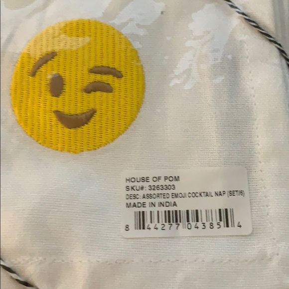 House of Pom cocktail emoji cotton napkins - Picture 3 of 3